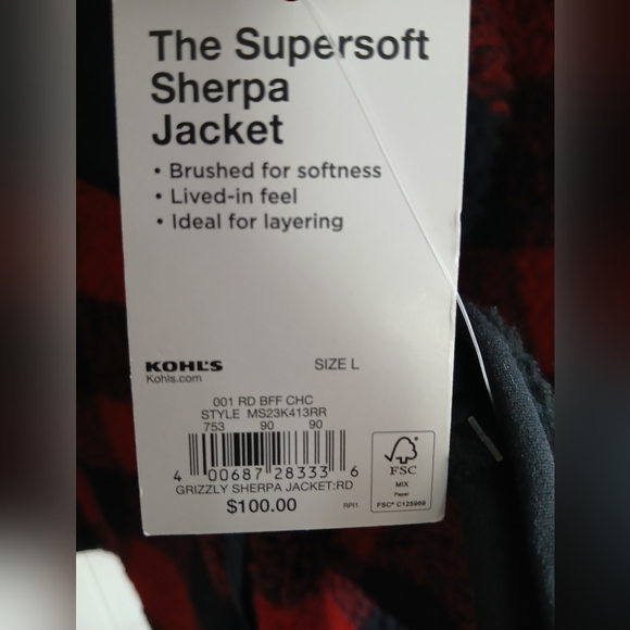 Sonoma The Supersoft Sherpa Jacket size L - Picture 9 of 9